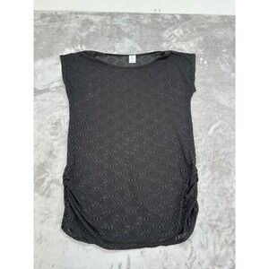 Alexa & Stella Blouse Women's Size Large Black Sheer Hippie Boho Chic Sleeveless